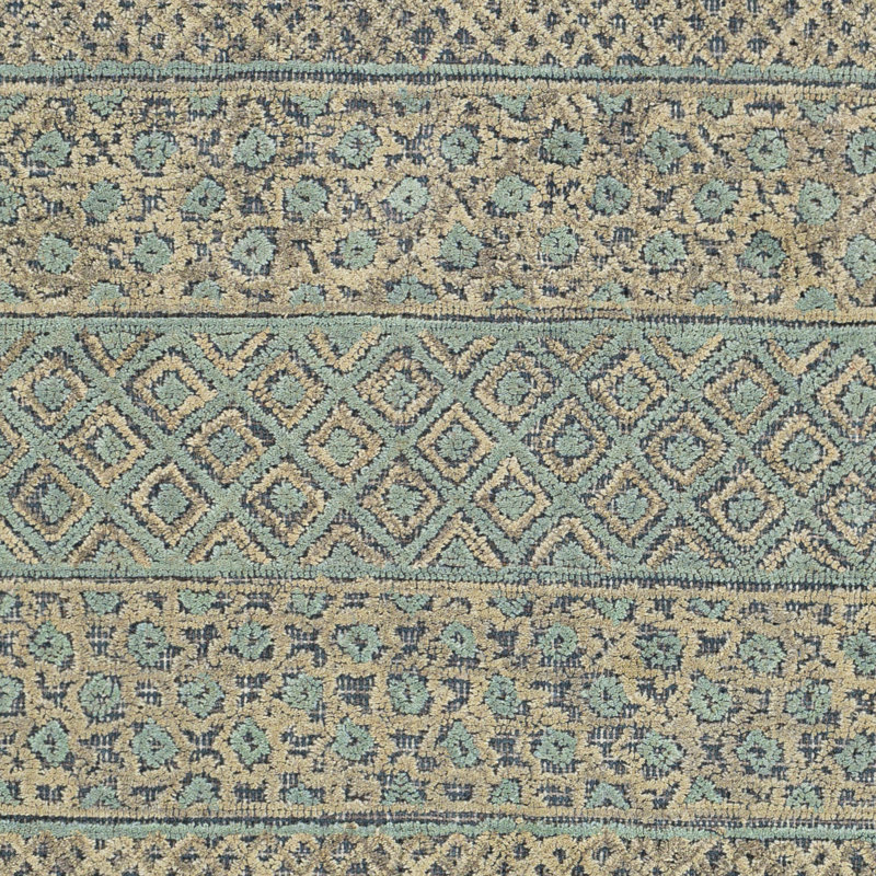 Tapis bleu marine/bleu marine en laine touffeté fait main sud-ouest Achiles, Rectangle 2 pi x 3 pi