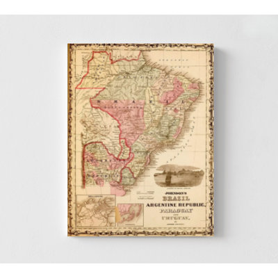 Brazil And Argentina 1862, South America Map Print, Argentina Old Map Office Decor, Antique Map Of Brazil Poster Print, Latin America Art