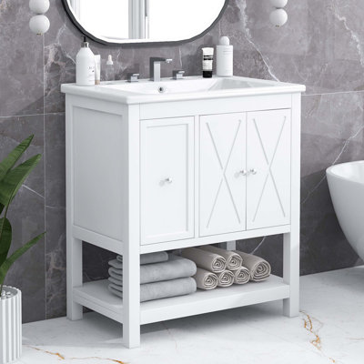 Meuble-lavabo 30 po avec comptoir, meuble-lavabo avec 2 portes et 1 tiroir