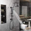 Robinet de douche à 2 fonctions avec pomme de douche à jet de pluie de 10 pouces, massage et jet complet-104845214