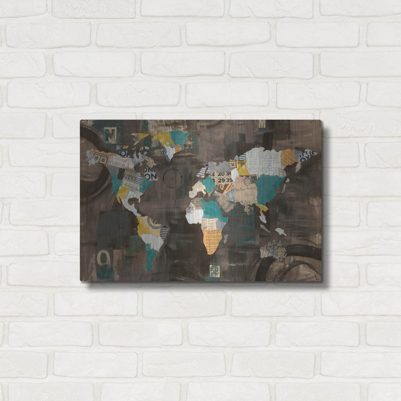 «Golden World On Brown» par Courtney Prahl, H 16 po x l 24 po