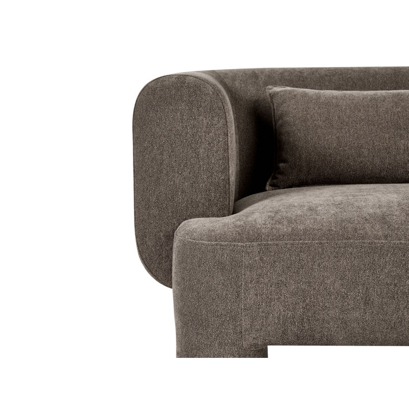 2 Seater Fabric Sofa, Brown Fabric, Brown