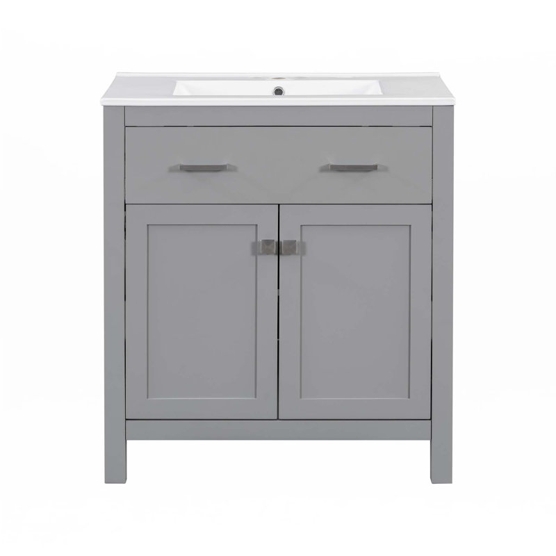60"Bathroom Vanity Set With Double Vanities (Separate), Silver, Gray