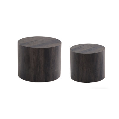 Nesting Coffee Table Set of 2 Round Coffee Tables Circle Modern Table for Small Space Living Room Bedroom Accent End Side Table