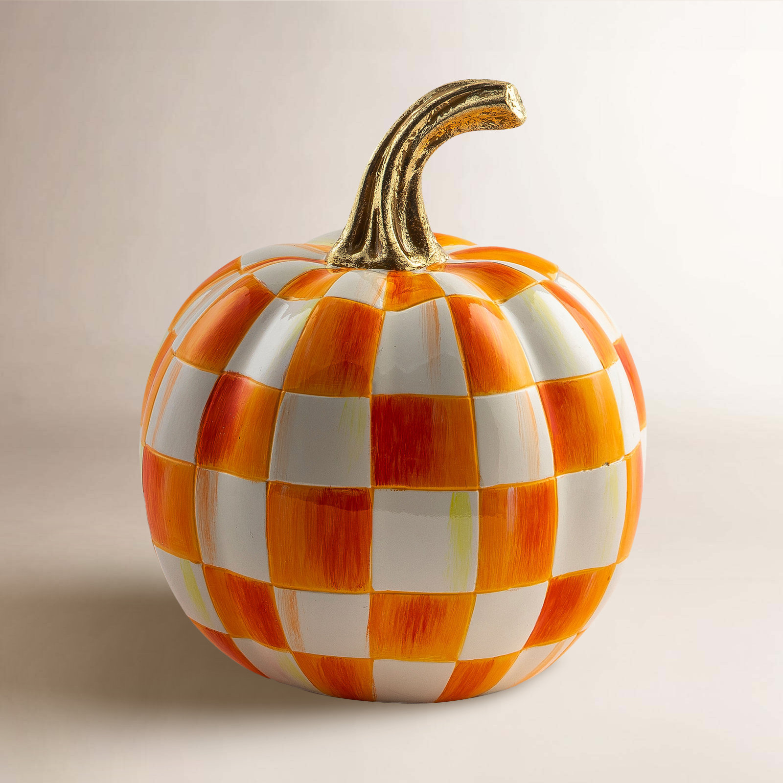 Orange Check Mini Pumpkin