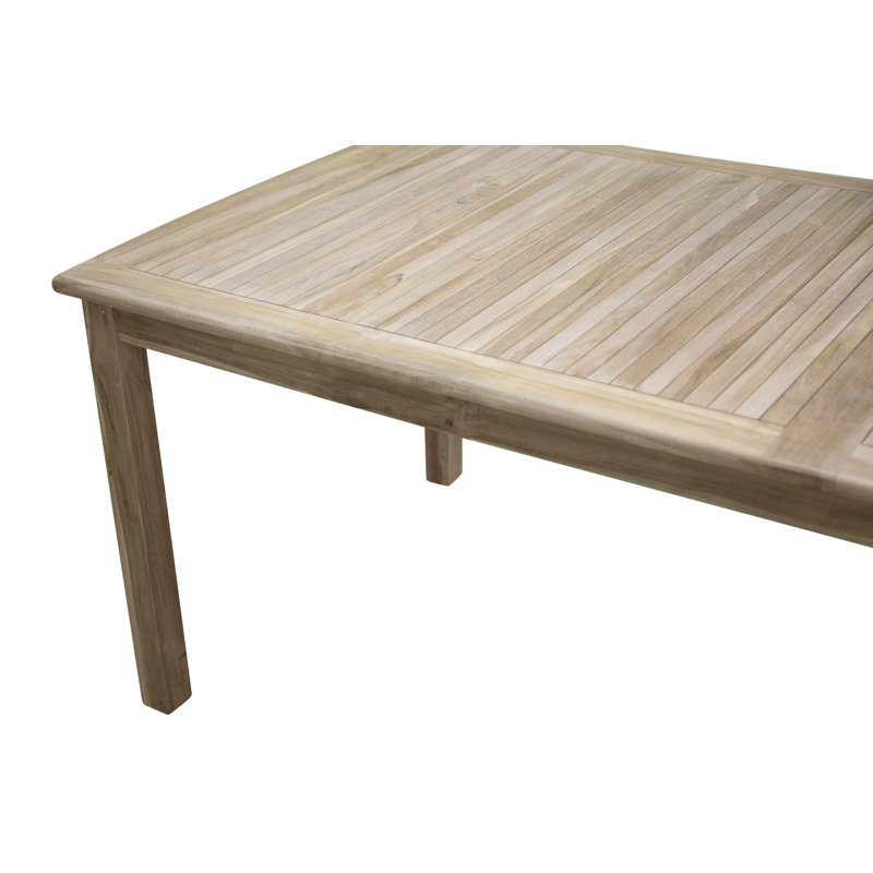 Baek Rectangular Teak Solid Wood Outdoor Dining Table - 220 cm W 100 cm D
