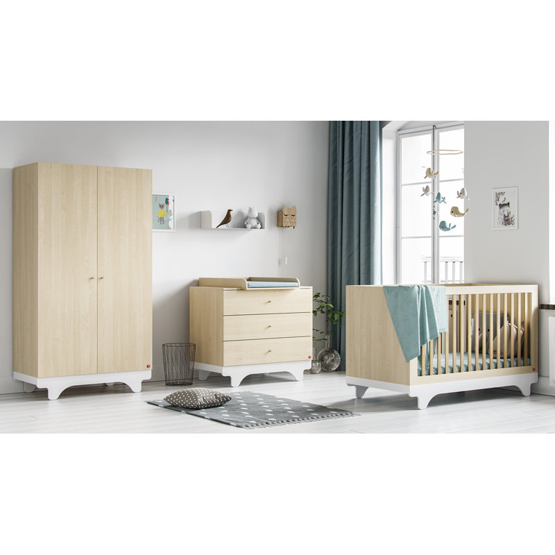 Ankeny 2 Cot Bed, Birch/White