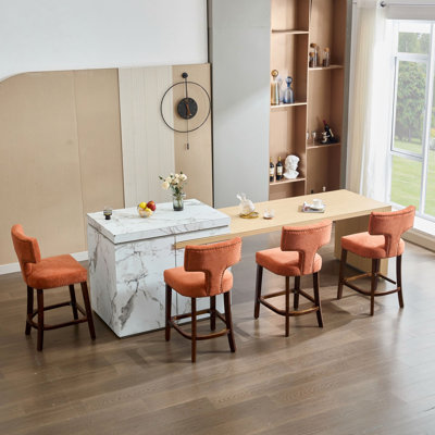 Tabourets de bar en lin Farmhouse
