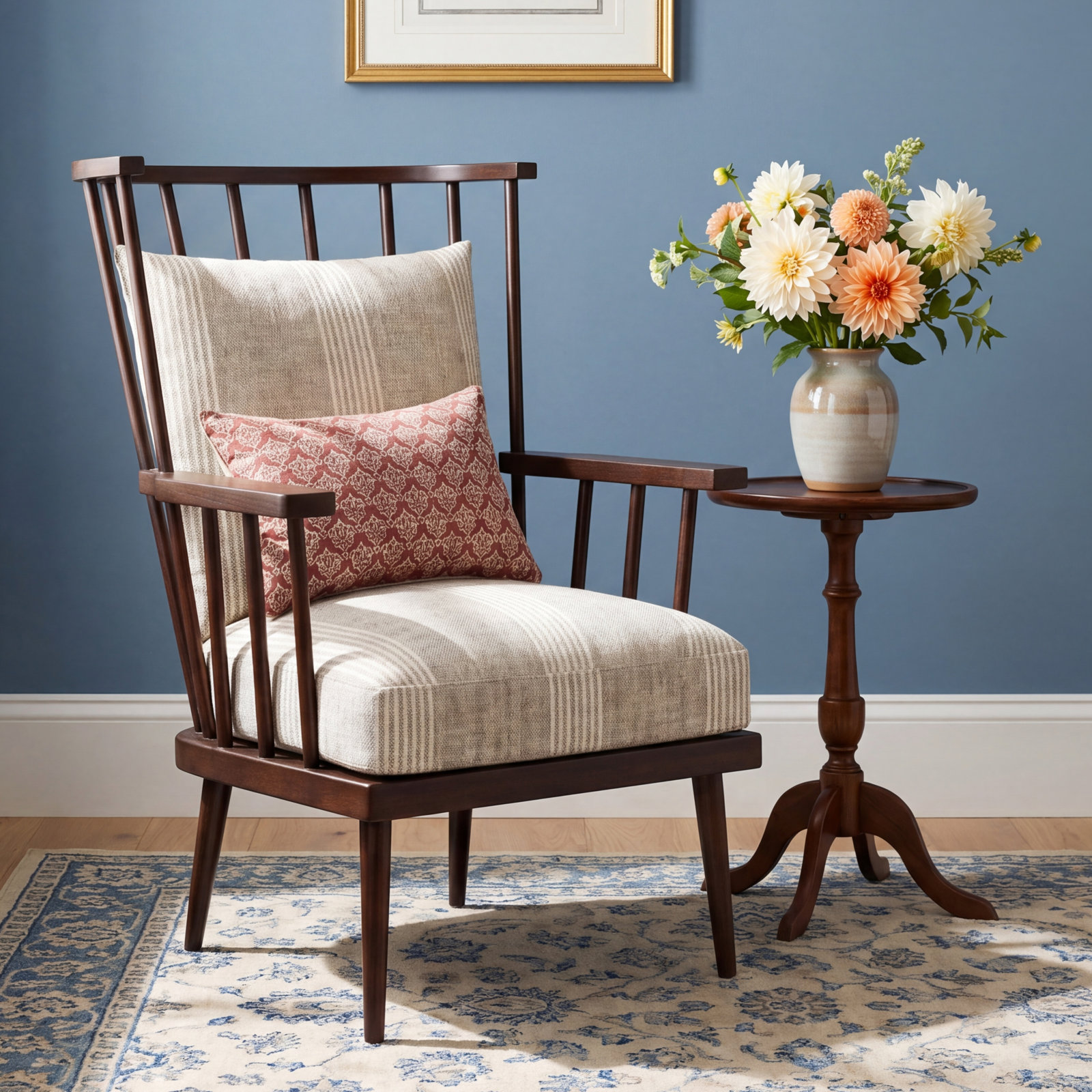 Allie Armchair, White Faux Fur