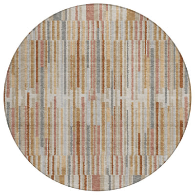 Machine Washable Indoor/Outdoor Xhevrie Paprika Rug
