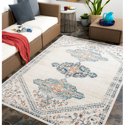 Tapis oriental bleu marine intérieur / extérieur Enciso