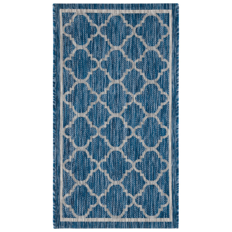 Tapis d'intérieur / extérieur à motif géométrique Alminas Performance, Rectangle 2 pi x 3 pi 7 po