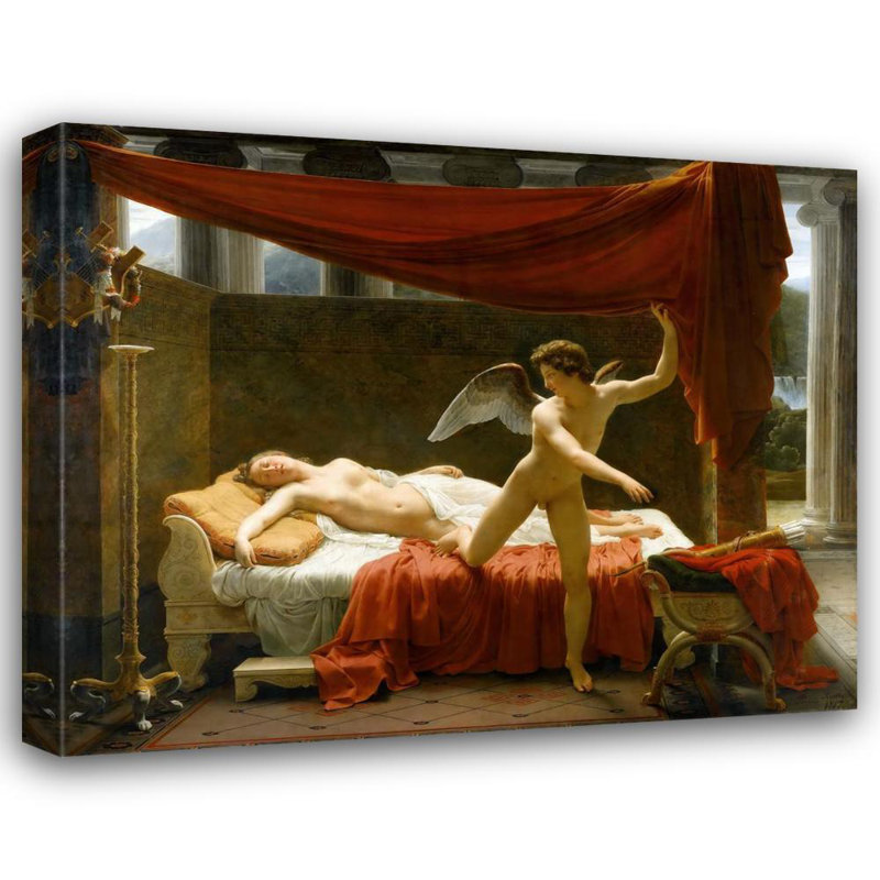 "Cupidon et psyché" par François-Édredon Picot - Toile tendue avec châssis, H 48 po x l 33 po