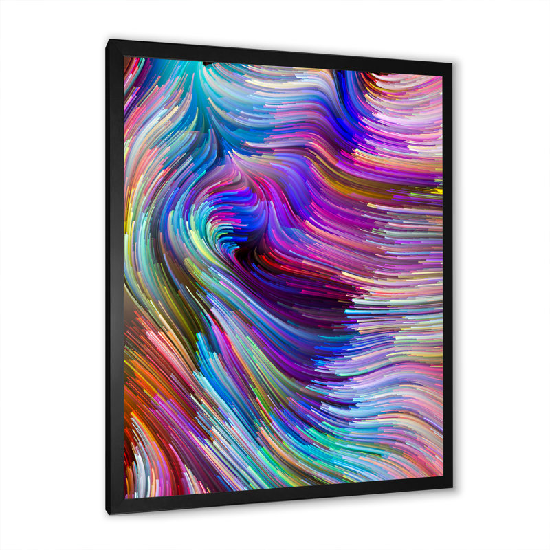 Élégance de l'art liquide V - œuvre d'art moderne sur toile, Cadre noir, H 12 po x l 8 po x P 1 po