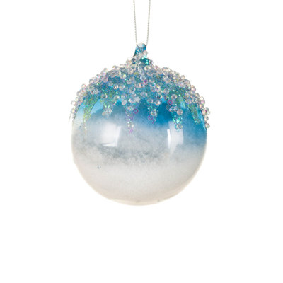 Ensemble de 4 boules de neige suspendues en verre blanc