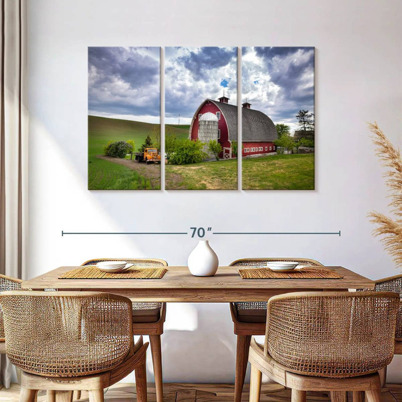 Lilie Red Barn And Old Pickup In The Palouse, 36" H x 57" W