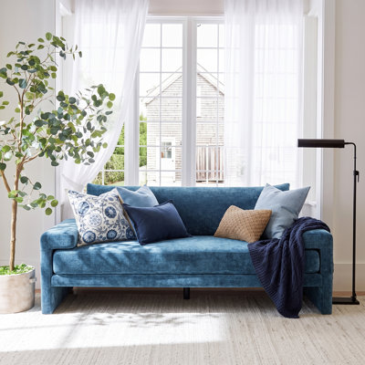 Audrey 80.7" Chenille Upholstered 3-Seater Sofa with Wide Armrests