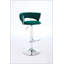 Ensemble de 2 tabourets de bar, avec repose-pieds chromé et base pivotante en velours à hauteur réglable et tabouret de bar simple chromé - Vert-1248392410