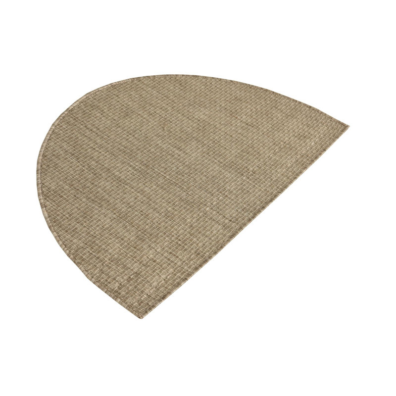 Tapis intérieur / extérieur beige Bembry, Demi-cercle 2 pi 2 po x 3 pi 7 po