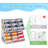 Stackable canned food storage rack; canned food organizer with 4 adjustable shelves; two-tier wire basket beverage/soda rack with 6 compartments; large capacity, ideal for kitchen cabinets and pantries; white