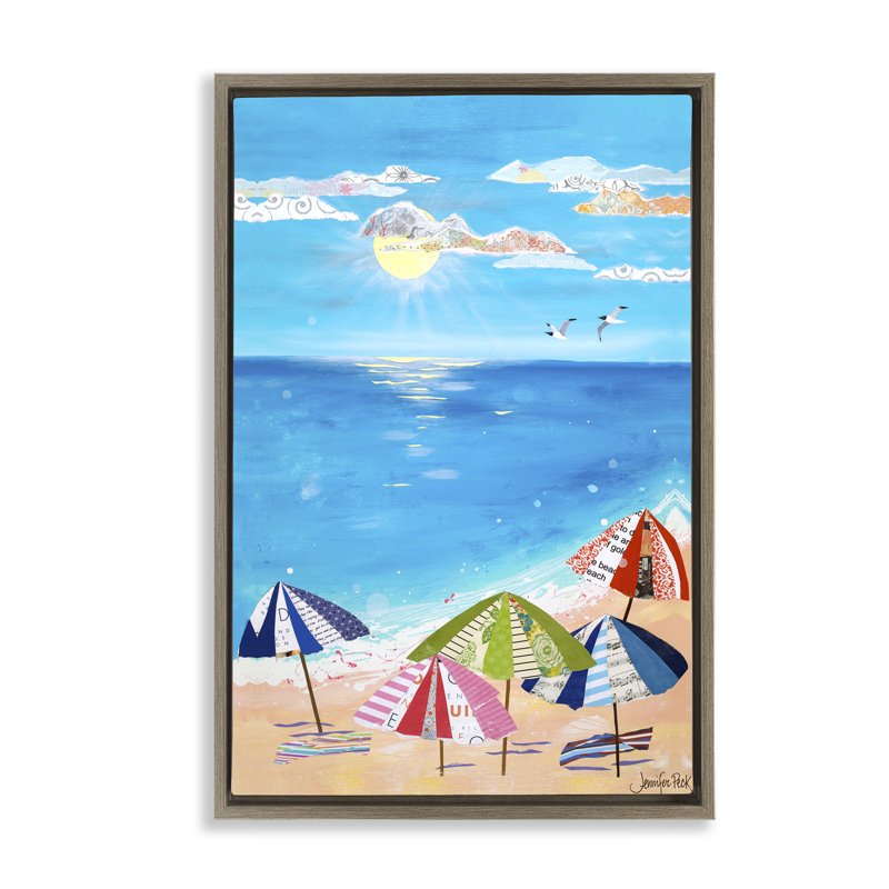 Toile flottante encadrée Good Day Sunshine par Jennifer Peck, Cadre flottant orme Montalcino, H 25 po x l 17 po
