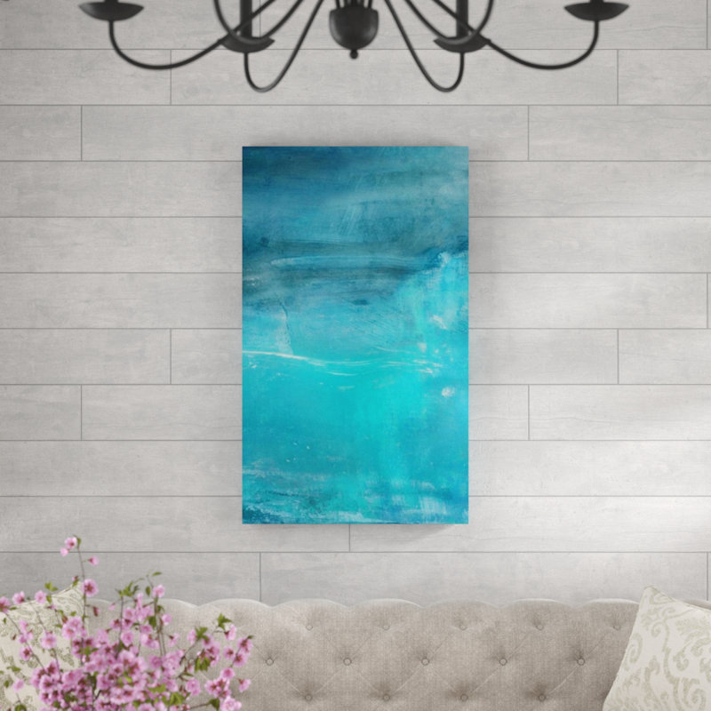 Indigo Sky III par Barclay Butera - impression, H 67 po x l 40 po x P 1,5 po, Gel coupé au couteau