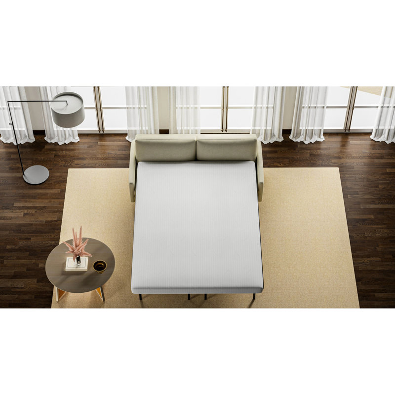 Grand matelas pour grand lit, 4,85 po de hauteur, mousse à mémoire de forme de 1 po et mousse à haute densité de 3,72 po, tricot antidérapant de 280 g / m², matelas blanc gris de 4,85 po