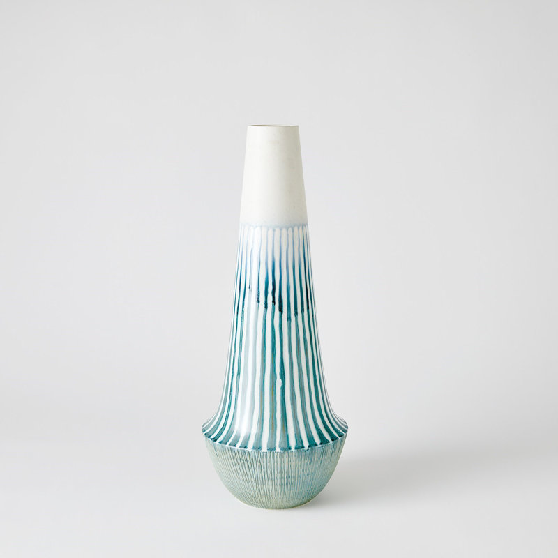 Handmade Ceramic Table Vase, 23.75" H x 9.75" W x 9.75" D