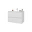Meuble-lavabo flottant avec deux tiroirs et lavabo-834806989