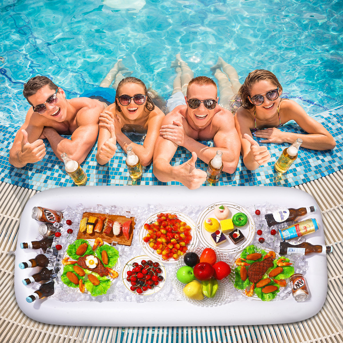Arlmont & Co. 3PCS Inflatable Serving Bar Drinking Salad Buffet Cooler ...