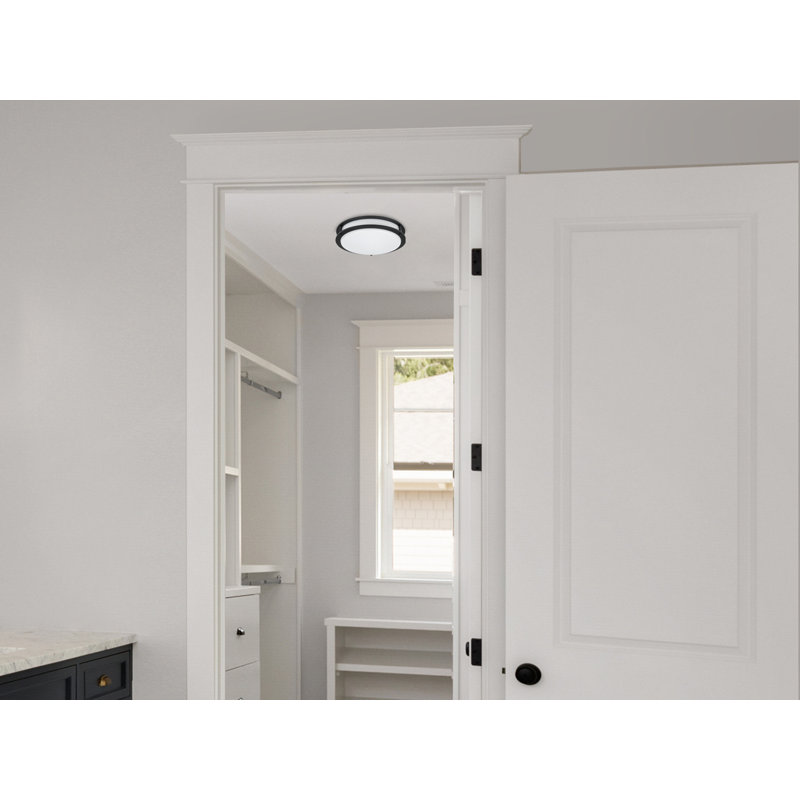 Arjit Acrylic LED Flush Mount, 3.48" H x 10.31" W x 10.31" D, Matte Black