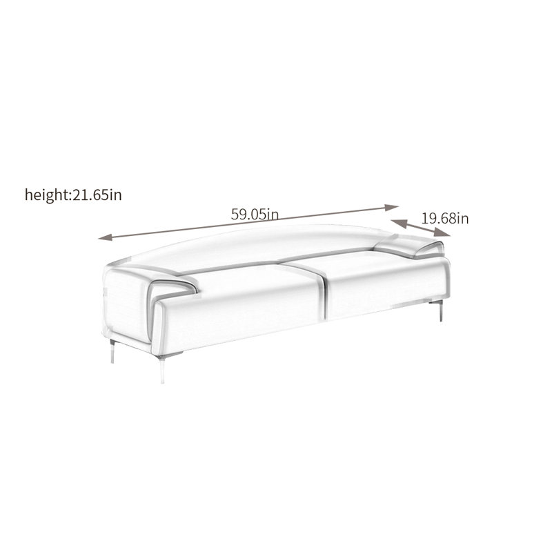 Minhchau Upholstered Benches in Faux Leather, 21.65" H x 59.05" W x 19.68" D, Cream