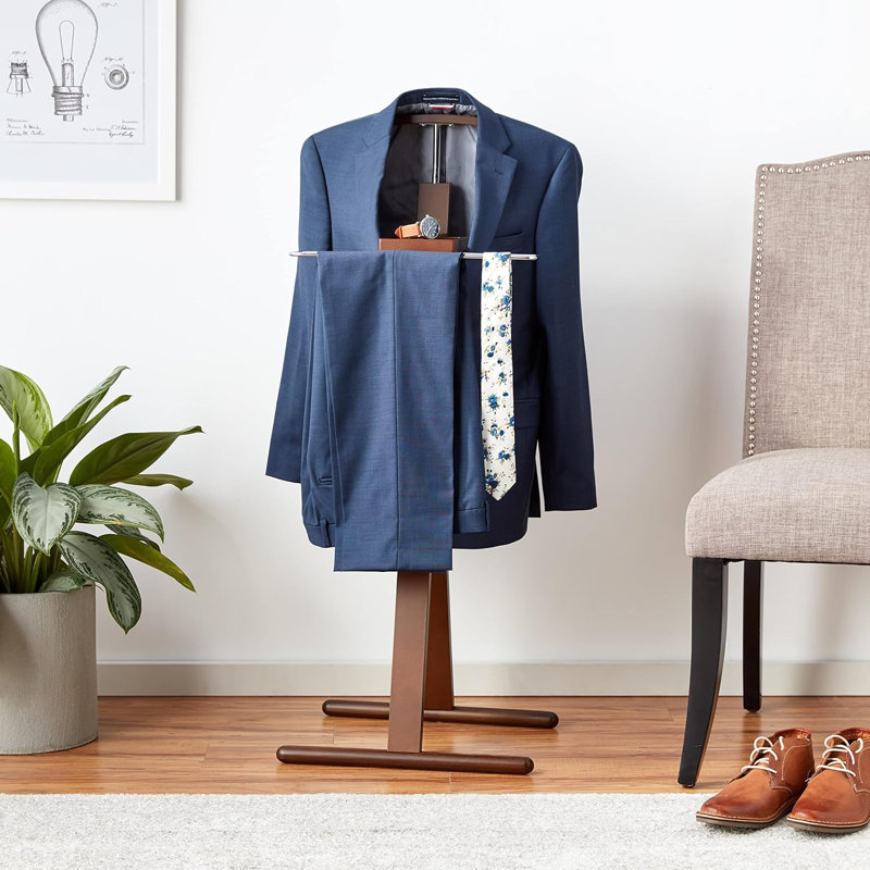 Fam Freestanding Valet Stand, Dark Walnut