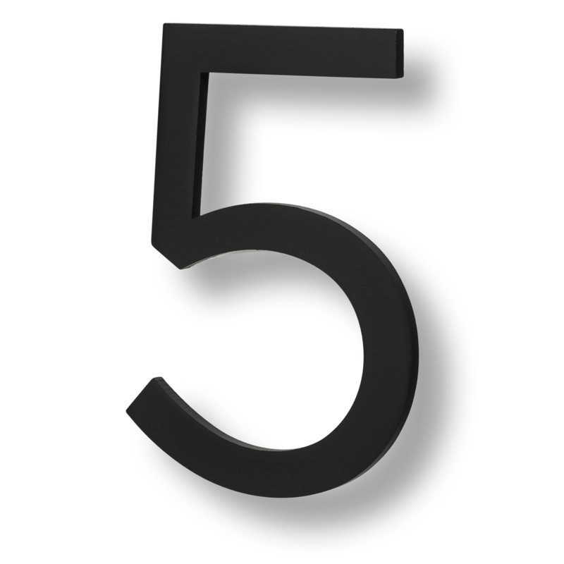 Numéro de maison flottante, 6 po, Dos plat, 5