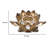 Decorative Candle Holder, Gold Amber Blooming Lotus Glass, 9 Inch