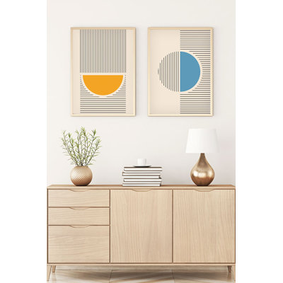 Élégantes peintures décoratives en panneau de fibres à densité moyenne (2 pièces) de 13,8 po x 19,7 po chacune | 100% panneau de fibres à densité moyenne avec une épaisseur de 0,1 pouce, cadre en bois massif à 100% avec une épaisseur de 1,0 pouce | Parfait pour le salon, la chambre à coucher et le bureau