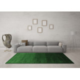 Tapis contemporains vert émeraude lavable à la machine 1792