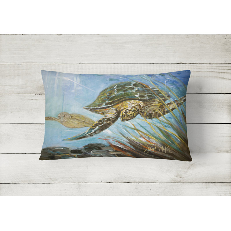 Loggerhead Sea Turtle Outdoor Reversible Throw Pillow