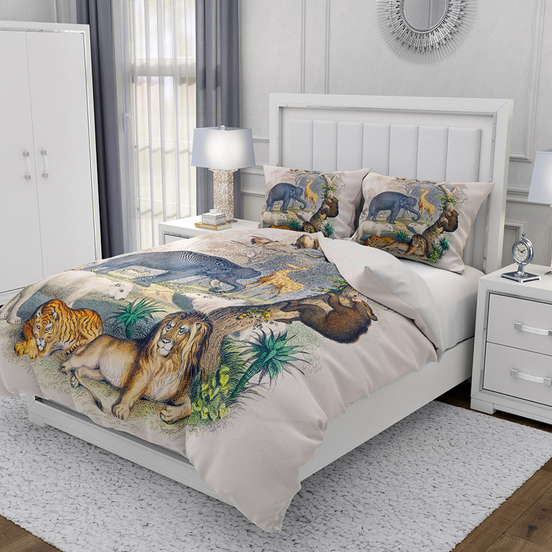 Ensemble de housse de couette et insert 3 pièces en microfibre multicolore, Housse de couette très grand + 2 taies d'oreiller