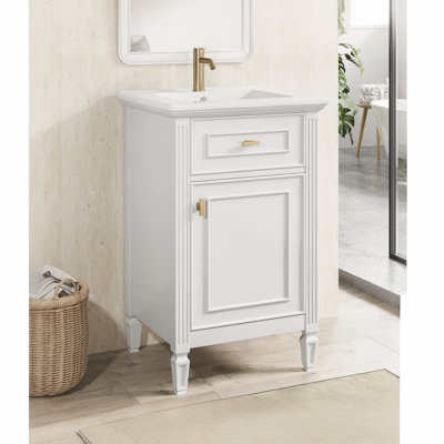 Petite armoire de salle de bain moderne 20 po Freestanting