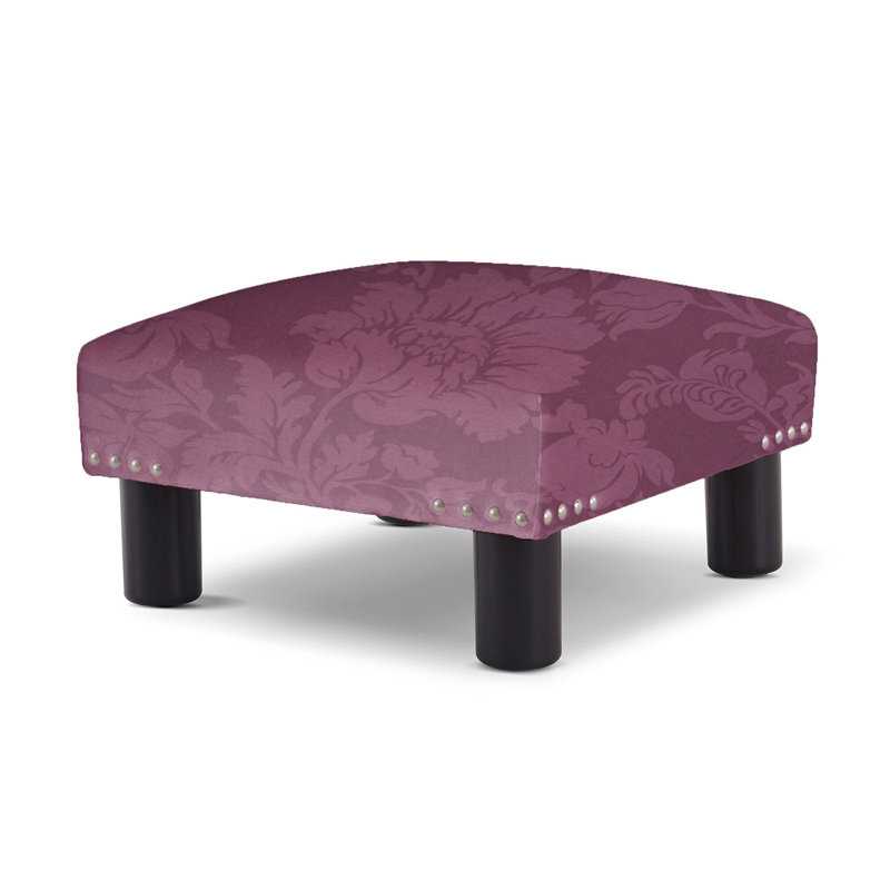  Nahja square footstool, Mélange de polyester mauve floral