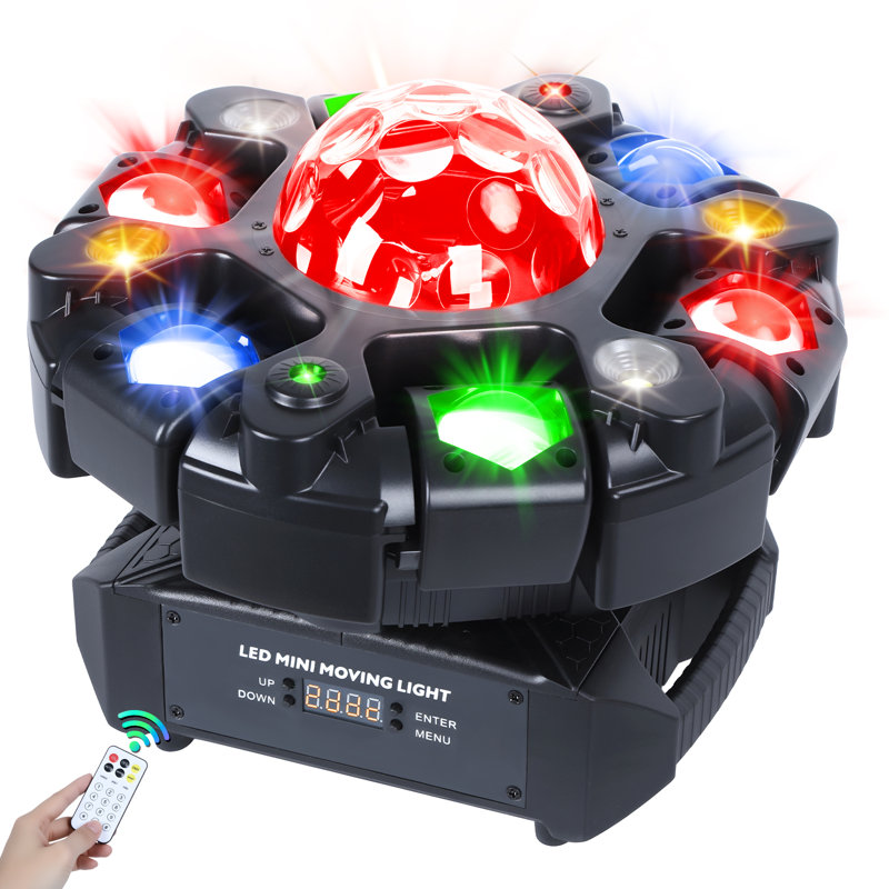 Projecteur rotatif 120 W à 6 bras RVBW, projecteur de scène à télécommande activé par le son Dmx512, 23 lumières DEL à DEL pour disco club, bar, mariage, fête