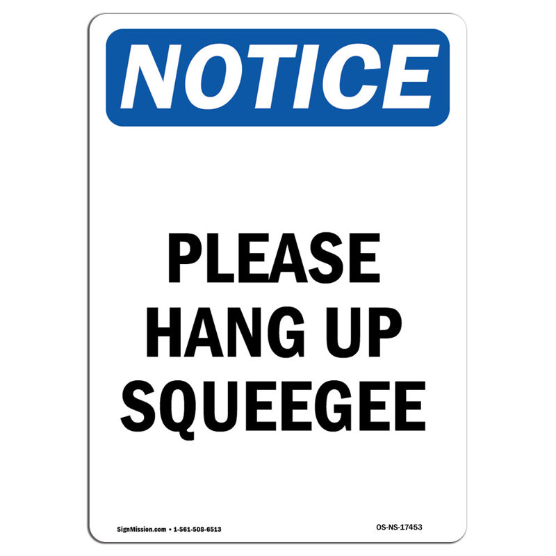 Please Hang up Squeegee Sign