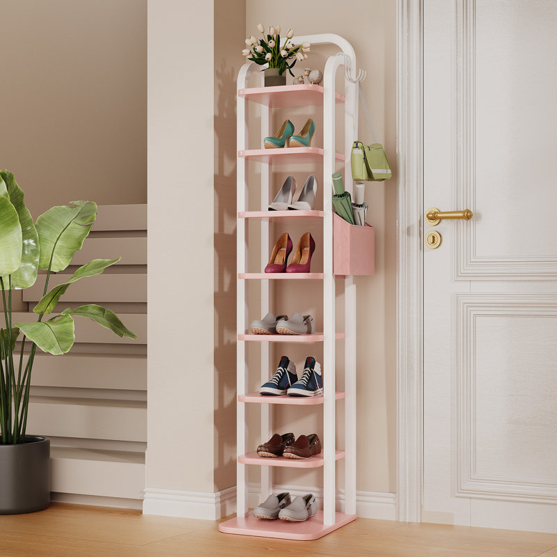 30 Pair Shoe Storage Cabinet, 136cm H x 26.5cm W x 30cm D, Pink