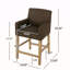 Tabouret de comptoir rembourré de 26 pouces
