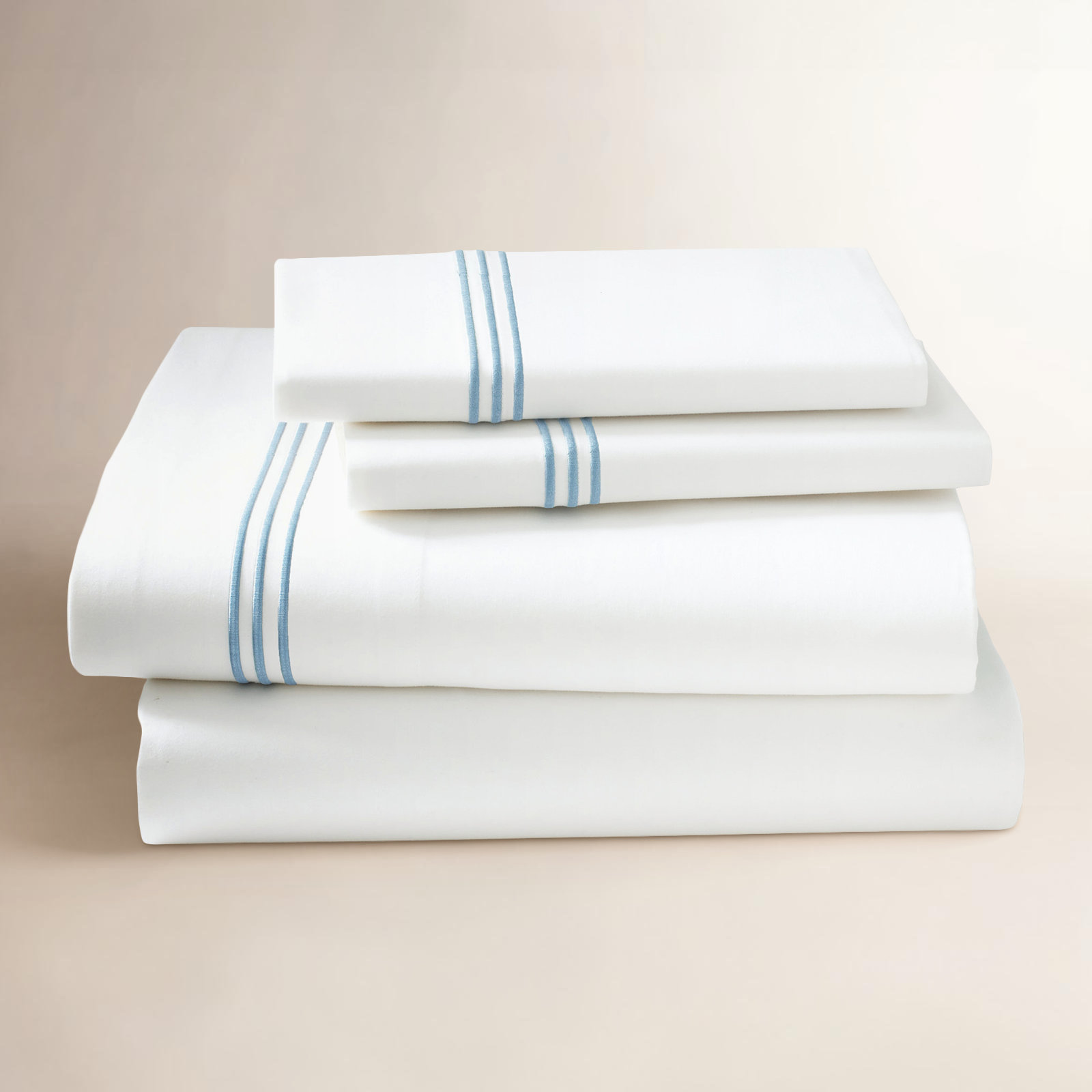 Malik Pima Cotton Pillowcase, King, Blue
