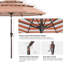 Parasol de marché à 3 niveaux en oléfine de 2,74 m (9 pi), avec inclinaison et levage à manivelle.-1392336108