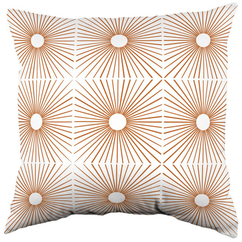 Oreiller géométrique Mid Century Modern Grid Rays