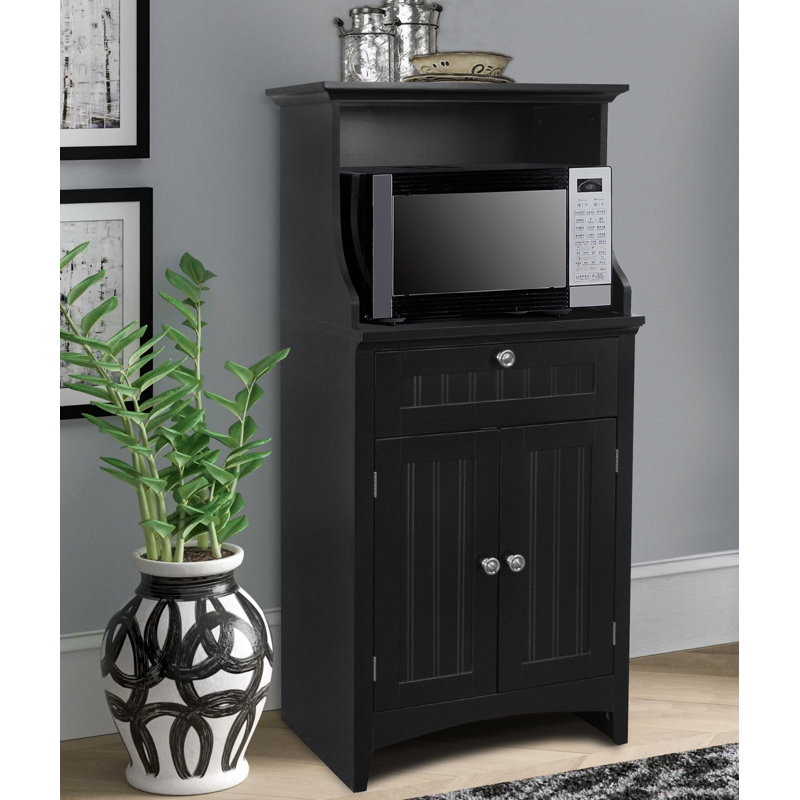 Sorens Wood Kitchen Island, Black
