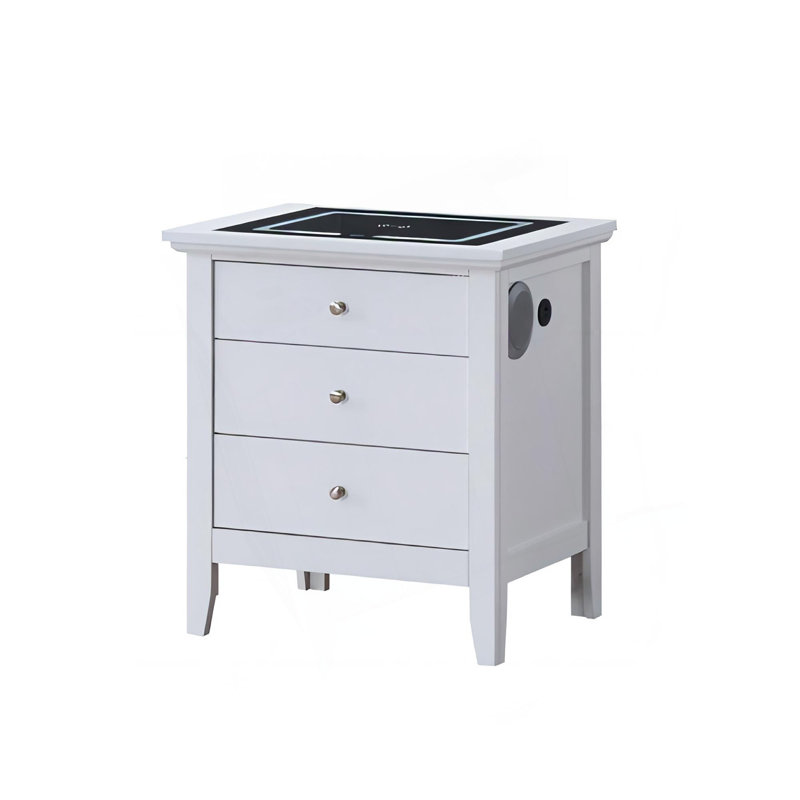 Hammond SMART 3 Drawer Nightstand White